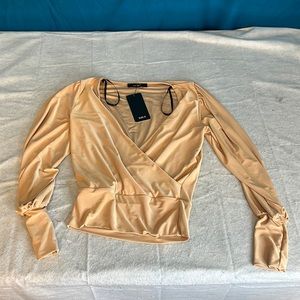 Nwt Saints Tan Crop top size Small Blouse
